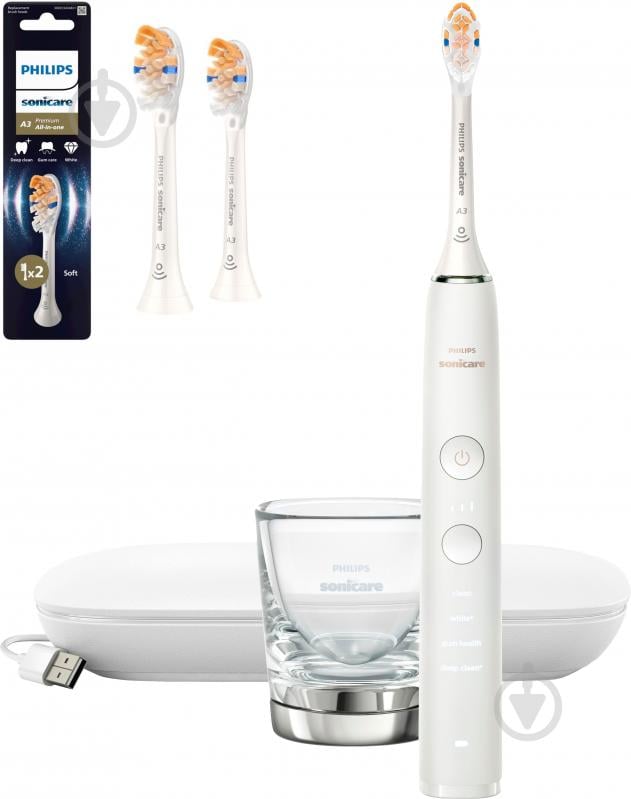 Набір Philips Series 9000 Електрична зубна щітка HX9911/19 + насадки HX9092/87 - фото 1 Набір Philips Series 9000 Електрична зубна щітка HX9911/19 + насадки HX9092/87 - фото 1