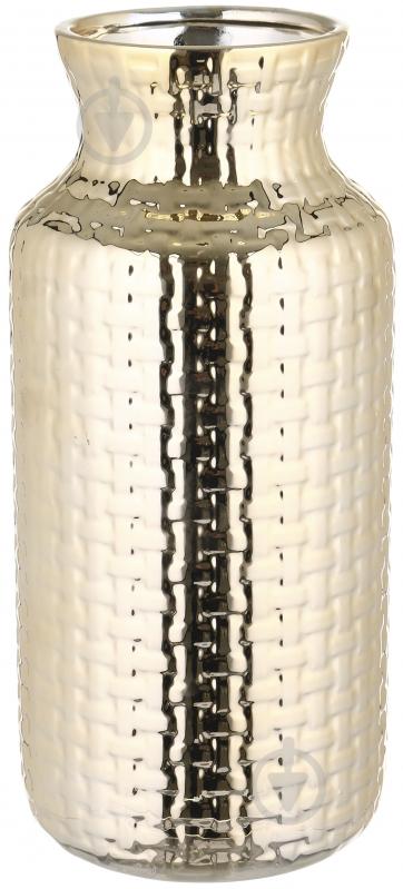 Ваза керамическая Минелли 28,5 см золотая DLP19273BA-1 GOLD COLOR - фото 1 Ваза керамическая Минелли 28,5 см золотая DLP19273BA-1 GOLD COLOR - фото 1