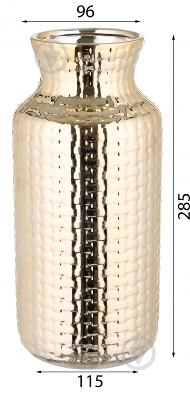 Ваза керамическая Минелли 28,5 см золотая DLP19273BA-1 GOLD COLOR - фото 3 Ваза керамическая Минелли 28,5 см золотая DLP19273BA-1 GOLD COLOR - фото 3