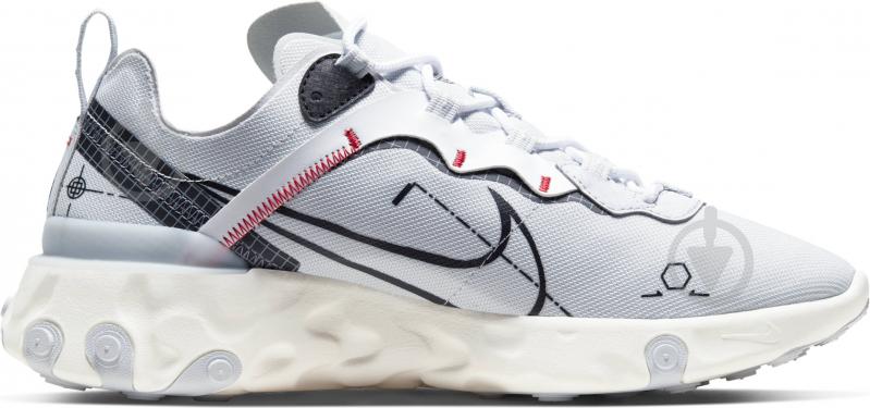 Кроссовки мужские демисезонные Nike React Element 55 CU3009-002 р.42 белые - фото 4