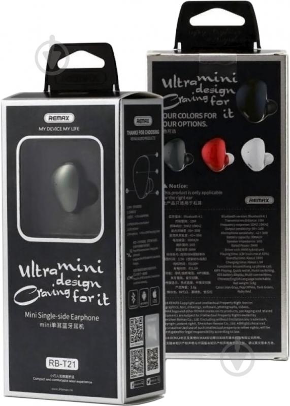 Bluetooth-гарнитура Remax RB-T21 Wireless Black (RB-T21BK) - фото 2