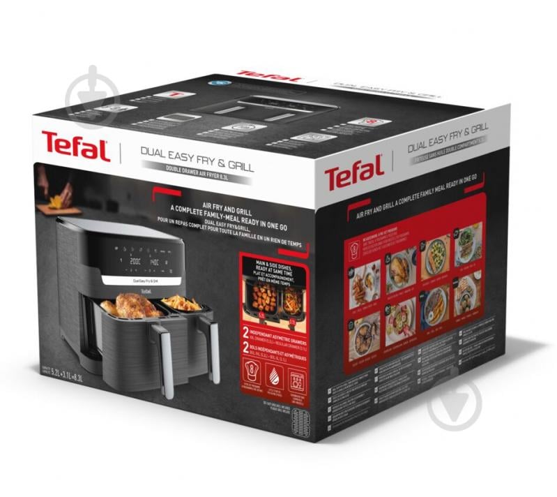 Мультипечь Tefal Dual Easy Fry & Grill Air Fryer EY905B10 - фото 4