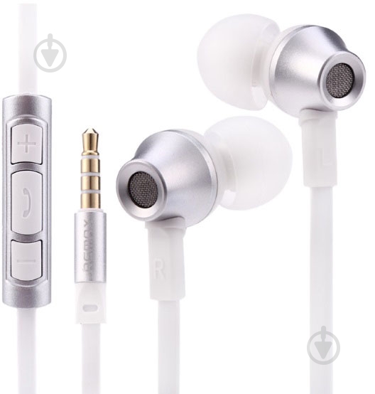 Гарнитура Remax RM-610D Mic silver/white гарнитура - фото 3