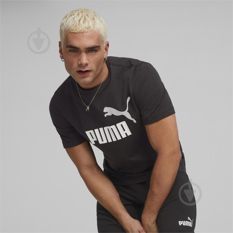 Футболка Puma ESS+ 2 COL LOGO TEE 58675961 р.L чорний - фото 3