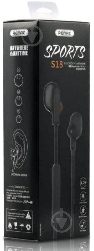 Remax Sports S-18 Wireless black Bluetooth-гарнитура - фото 7