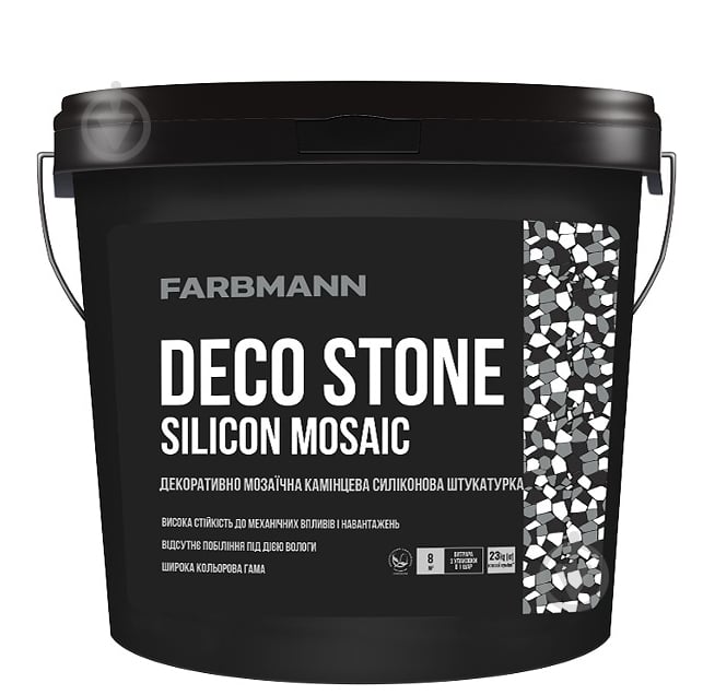 Декоративна штукатурка мозаїчна Farbmann Deco Stone Silicon Mosaic Рим 1508 23 кг - фото 2 Декоративна штукатурка мозаїчна Farbmann Deco Stone Silicon Mosaic Рим 1508 23 кг - фото 2