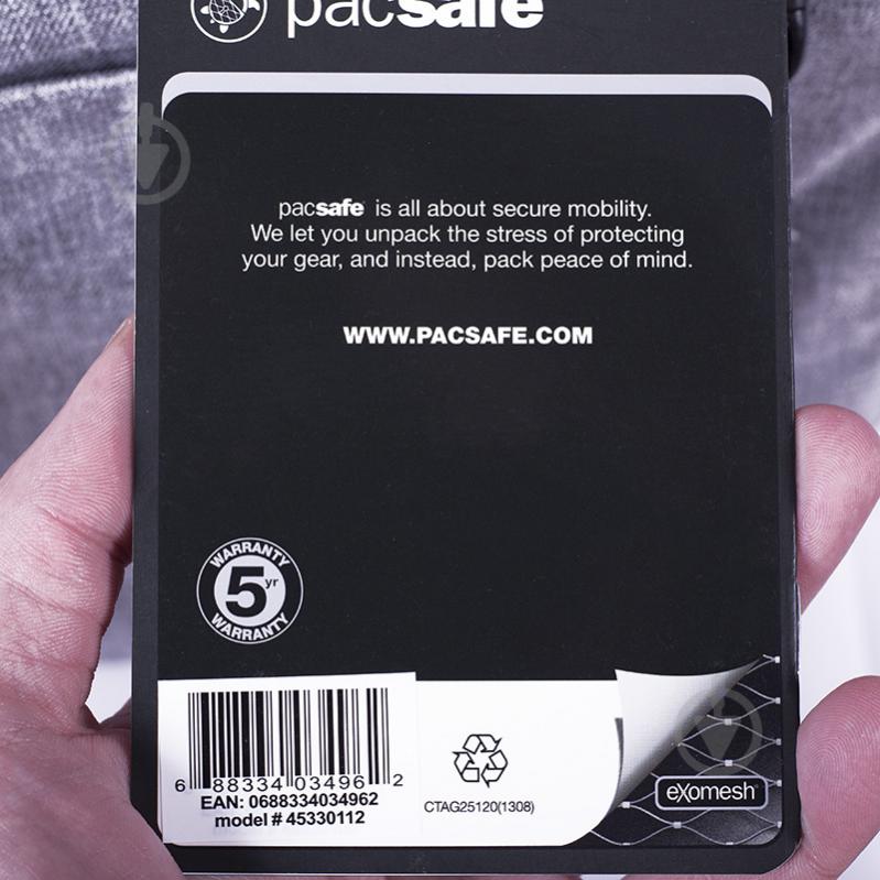 Рюкзак Pacsafe Slingsafe LX500 15.4" grey melange (45330112) - фото 19