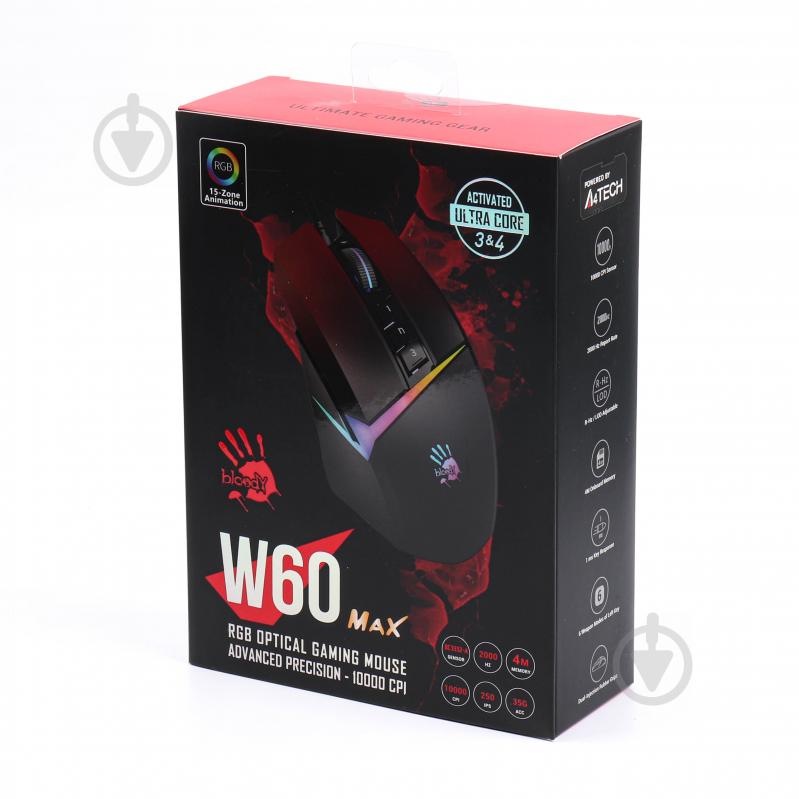 Мышь A4Tech W60 Max (Gradient Red) игровая Bloody Activated RGB - фото 5