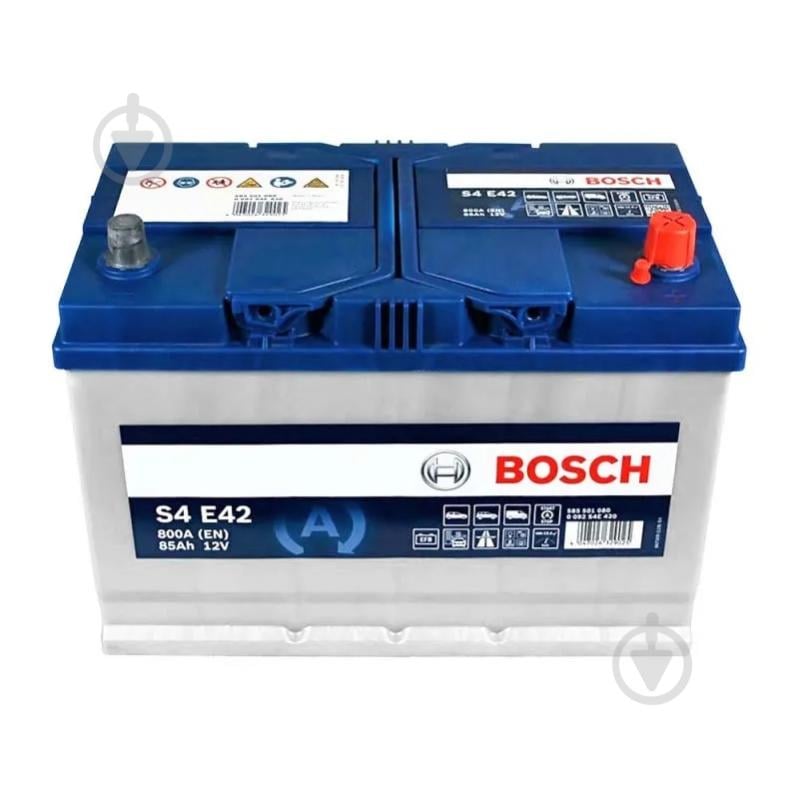 Аккумулятор автомобильный Bosch S4 E42 Asia 85Ah 800A 12V «+» справа (@090048048053080067109) - фото 2 Аккумулятор автомобильный Bosch S4 E42 Asia 85Ah 800A 12V «+» справа (@090048048053080067109) - фото 2