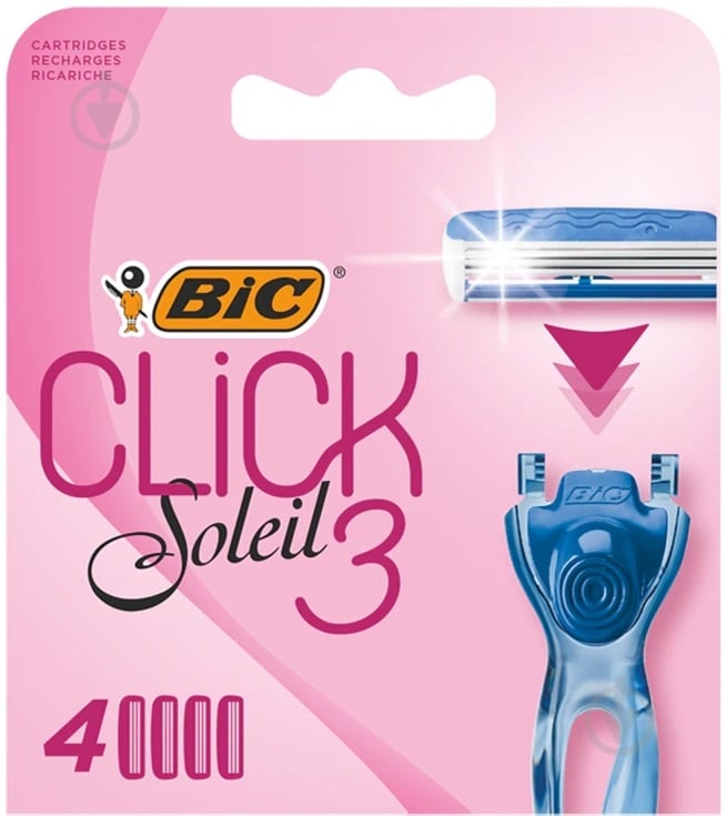 Станок для гоління BIC Soleil Click 3 із 4 змінними картриджами + 4 змінні картриджі в подарунок - фото 5