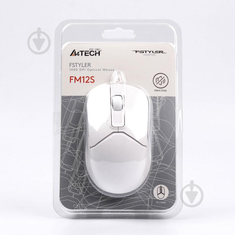 Мышь A4Tech FM12S (White) безшумна Fstyler USB - фото 7