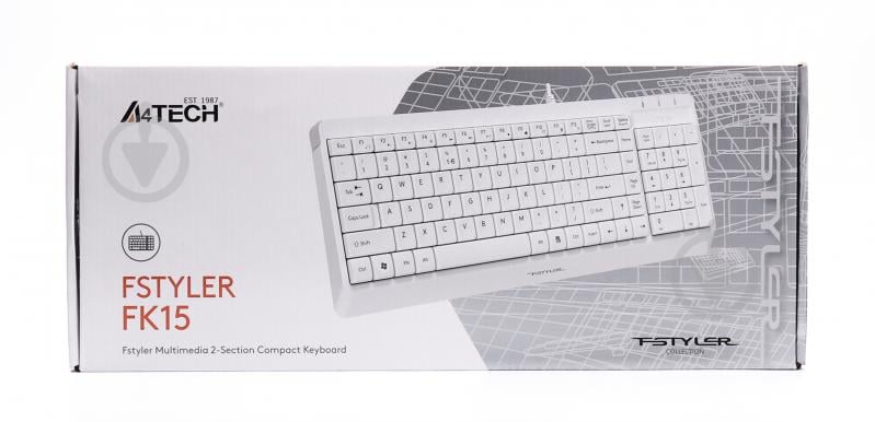 Клавиатура A4Tech FK15 (White) (FK15 (White)) Fstyler Wired Keyboard USB white - фото 7