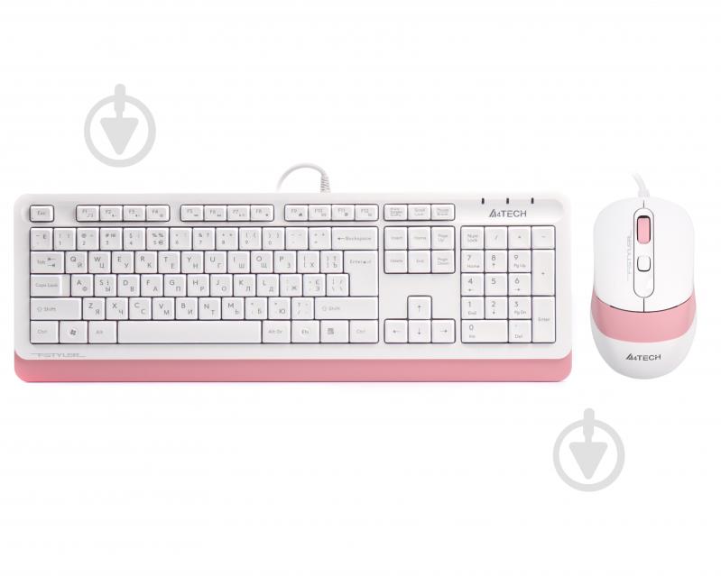 Комплект клавіатура + миша A4Tech F1010 (Pink) Fstyler USB - фото 1