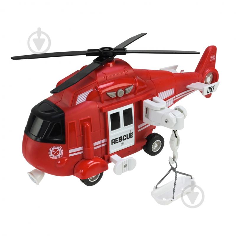 Вертолет Автопром красный 1:16 - фото 2