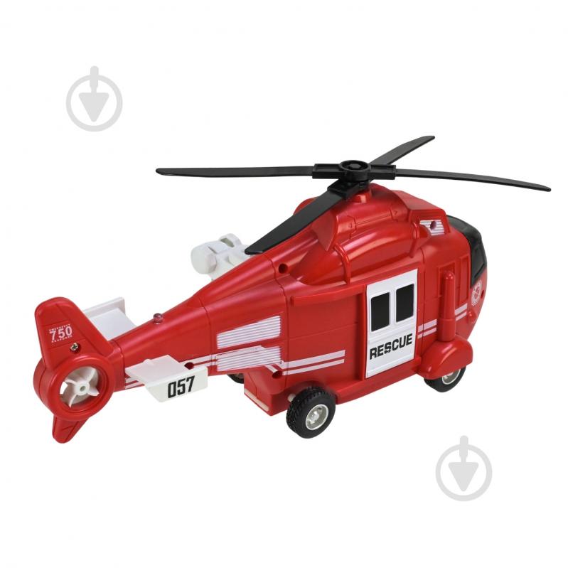 Вертолет Автопром красный 1:16 - фото 4