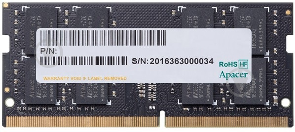 Оперативная память Apacer SODIMM DDR4 16 GB (1x16GB) 2400 MHz (ES.16G2T.GFH) - фото 1