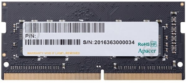 Оперативна пам'ять Apacer SODIMM DDR4 4 GB (1x4GB) 2400 MHz (ES.04G2T.KFH) - фото 1