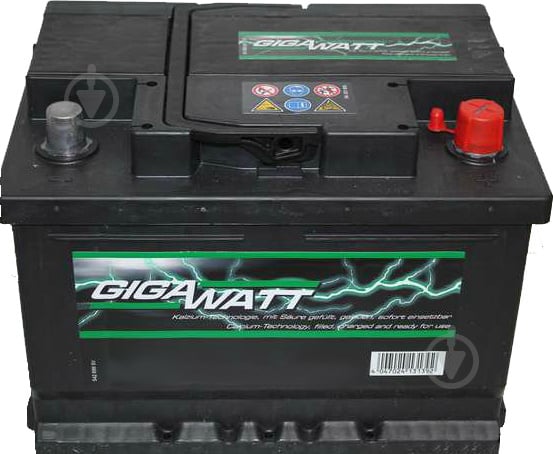 Аккумулятор автомобильный GIGAWATT 52Ah 470A 12V 0185755200 «+» справа (GW 0185755200) - фото 1