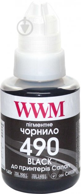 Чернила WWM Canon GI-490 140г Pigm. (C490BP) black - фото 1