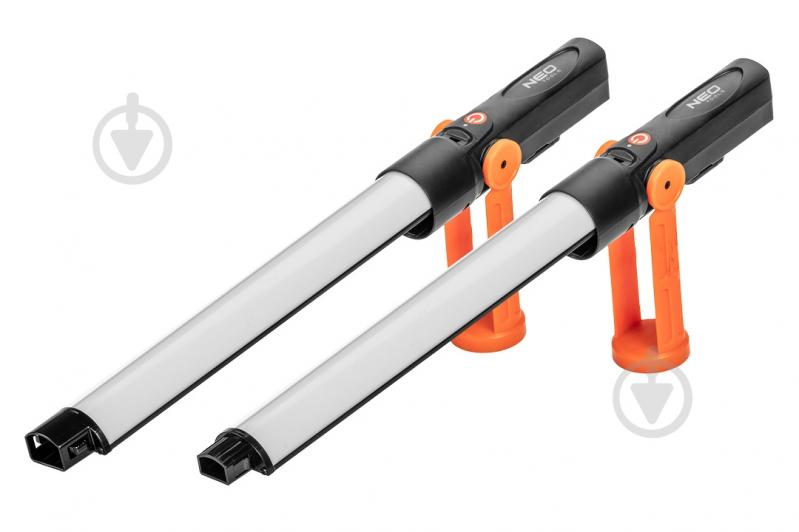 Фонарь NEO tools инспекционный 2х350 люмен, 2х45 Вт, USB, 2х2200 мАч, 3.7 Li-ion, SMD LED, 6 магнитов в подставке (99-047) 700 Lm черный 99-047 - фото 3