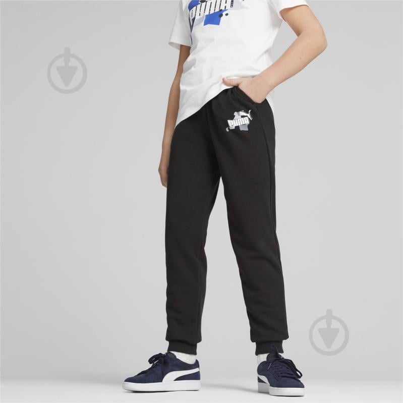 Брюки Puma ESS+STREET ART SWEATPANTS TR B 67327301 р. 128 черный - фото 3