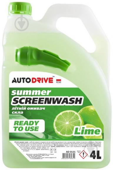 Омыватель стекла Auto Drive Screen Wash AD0131 Лайм лето 4 л - фото 1