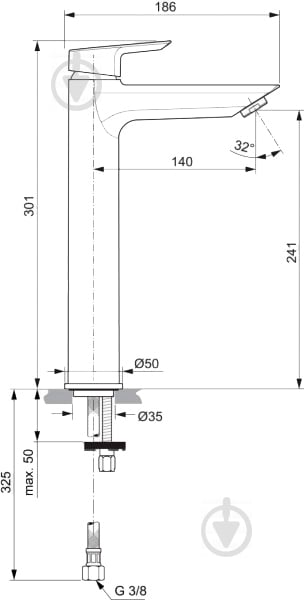 Смеситель для умывальника Ideal Standard TESI A6575AA - фото 2