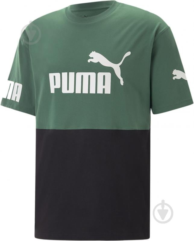 Футболка Puma PUMA POWER COLORBLOCK TEE 67332137 р.XL зеленый - фото 1