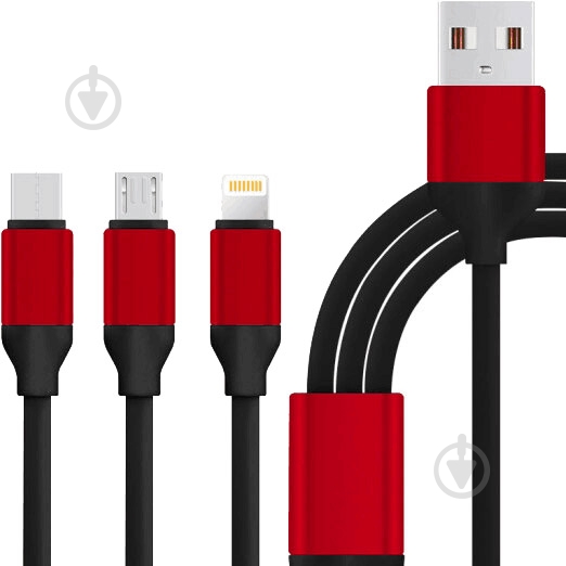 Дата-кабель XoKo USB 2.0 AM – Lightning/Micro 5P/Type–C 1,2 м black (SC-320-BK) - фото 1 Дата-кабель XoKo USB 2.0 AM – Lightning/Micro 5P/Type–C 1,2 м black (SC-320-BK) - фото 1
