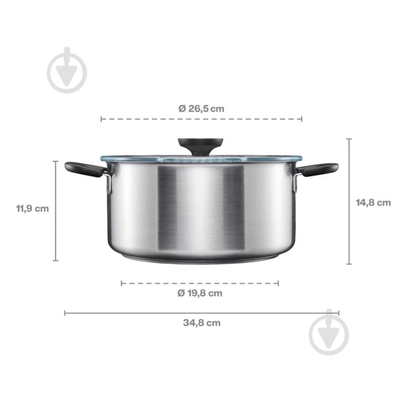 Каструля з кришкою Fiskars Form 5 л 1072317 - фото 6