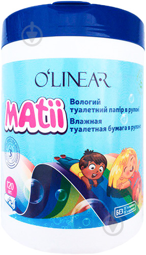 Туалетний папір вологий O'Linear Matii дитячий 120 лист./рулон 1 шт. - фото 1