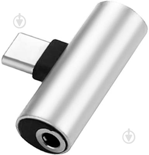 ᐉ Переходник XoKo USB Type-C - AUX mini jack 3.5 мм 2 в 1 серебристый ...
