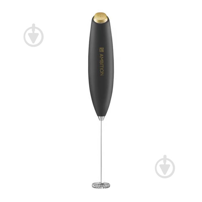 Міксер на батарейках для пінки капучино Ambition ROYAL чорний з золотом - фото 1