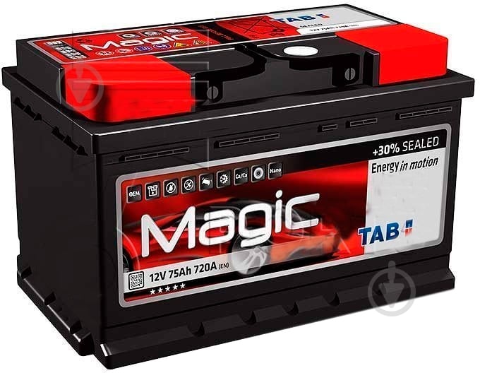 Аккумулятор автомобильный TAB Magic 75Ah 720A 12V «+» справа (189072) - фото 1
