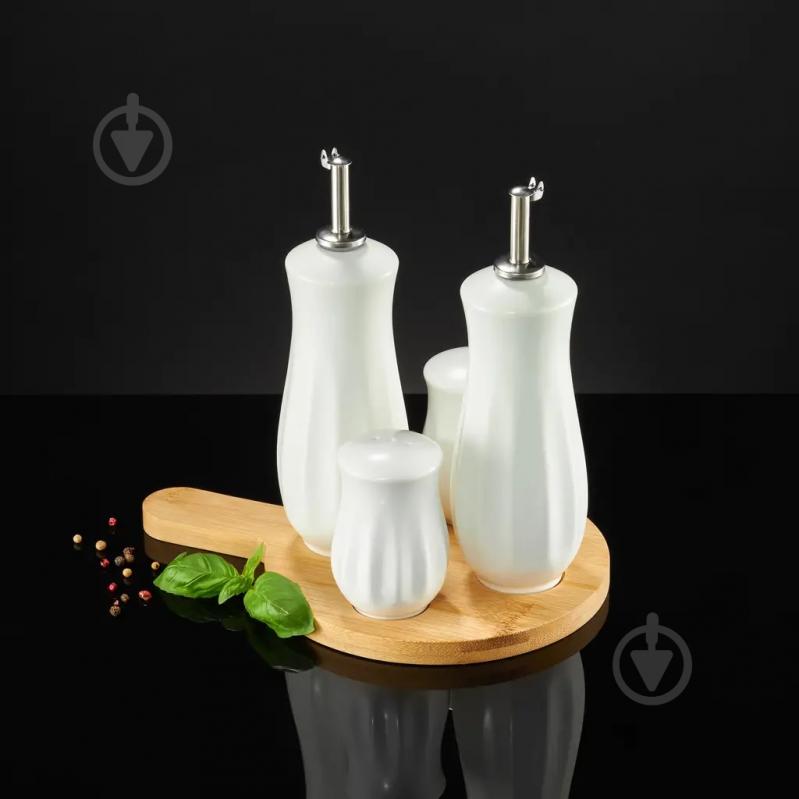 Набор для соли, перца и соуса Ambition NATURAL на підставці 5 предметів - фото 2 Набор для соли, перца и соуса Ambition NATURAL на підставці 5 предметів - фото 2