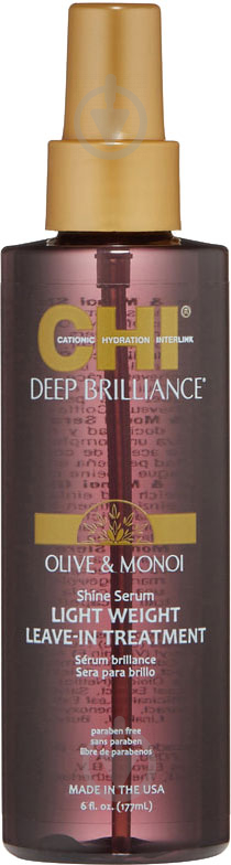 Шовк рідкий CHI Deep Brilliance Olive & Monoi Shine Serum для блиску 177 мл - фото 1