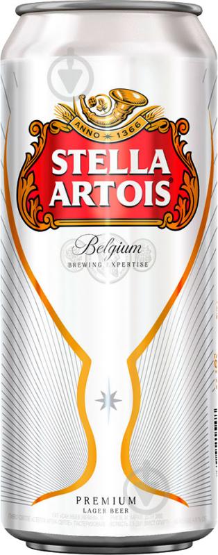 Пиво Stella Artois світле фільтроване ж/б 4,8% 0,5 л - фото 1