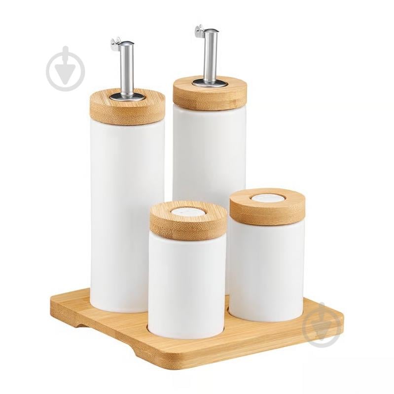 Набор для соли, перца и соуса Ambition NATURAL на подставке 44013 - фото 1