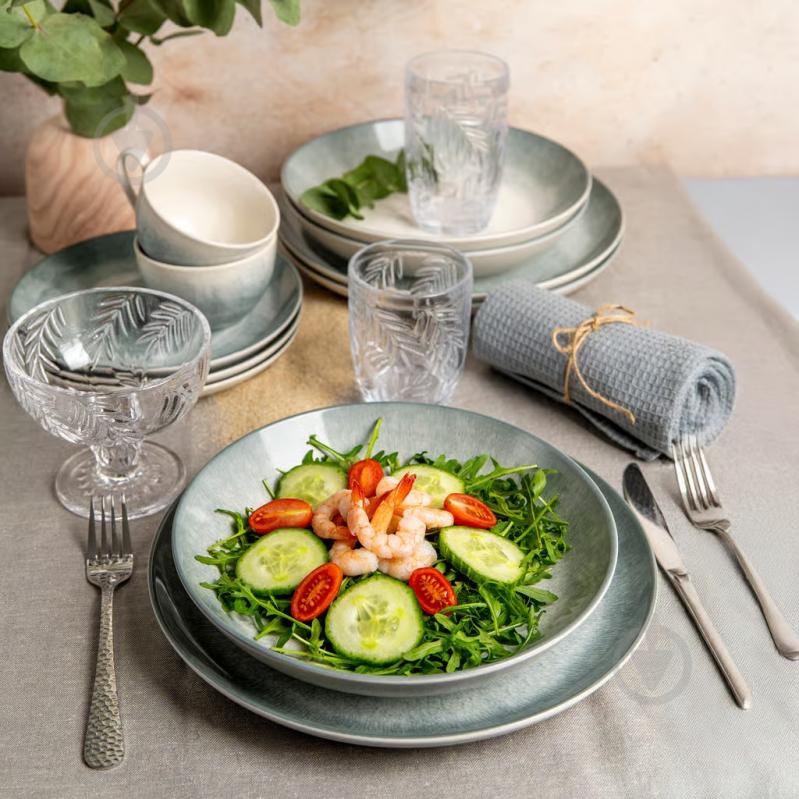 Тарілка для супу Ambition Aqua 23 см синьо-сіра - фото 3