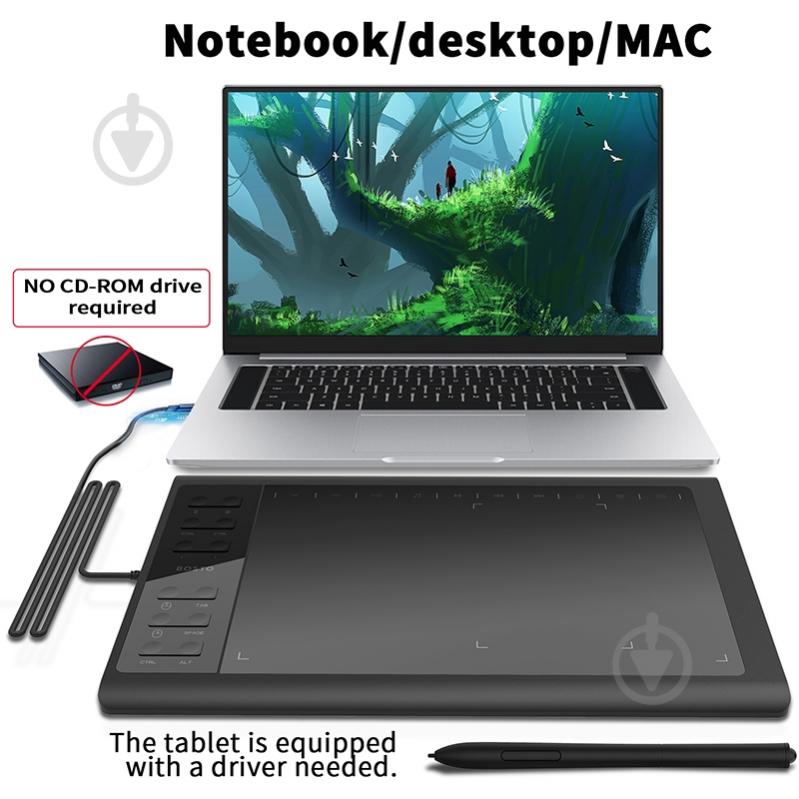 Планшет графический Bosto 1060 PLUS 10,6" B1060PLUS black - фото 4 Планшет графический Bosto 1060 PLUS 10,6" B1060PLUS black - фото 4