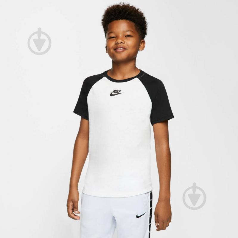 Футболка Nike B NSW TEE HYBRID C&S RAGLAN CV2157-100 р.XS белый - фото 4