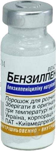 Бензилпеніцилін р-ну д/ін. №1 у флак. порошок 500 000 МО - фото 1