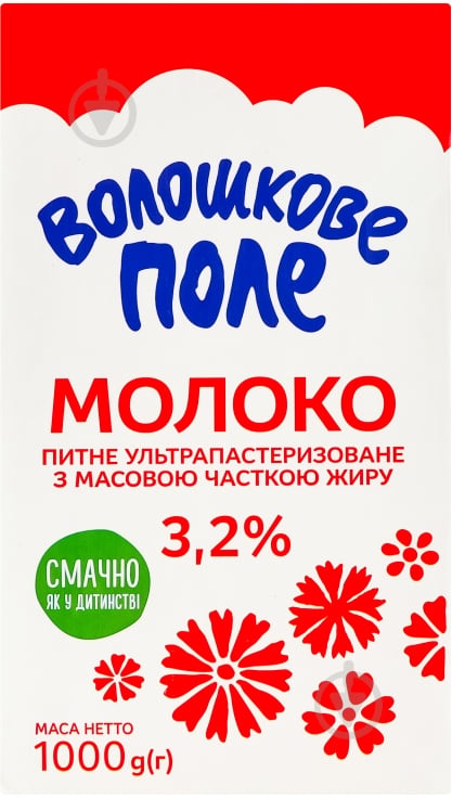 Молоко ТМ Волошкове поле ультрапастеризованное 3,2% 1 л - фото 1