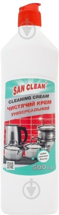 Средство SAN CLEAN для посуды с нержавейки 0,5 л 600 г - фото 1