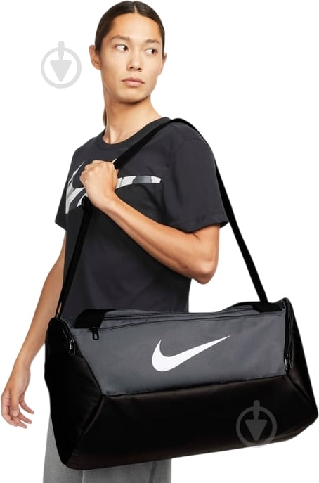 Спортивная сумка Nike Brasilia DM3976-026 серый с черным - фото 5