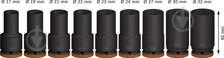Набор головок ¾" Bosch PRO Deep 9 шт. 2608003042 - фото 3 Набор головок ¾" Bosch PRO Deep 9 шт. 2608003042 - фото 3