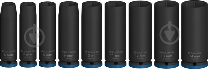 Набор головок ¼" 50 мм Bosch PRO Deep 9 шт. 2608003035 - фото 2