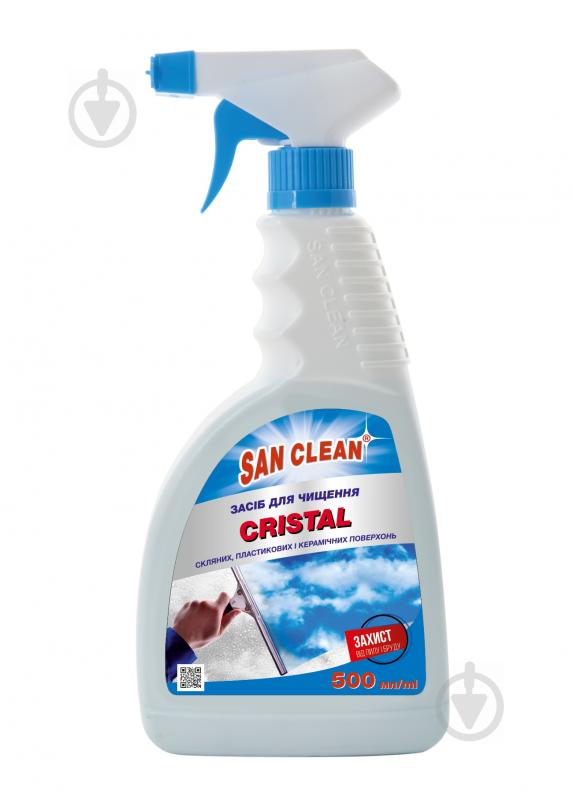 Средство моющее для стекла и зеркал SAN CLEAN 0,5л - фото 1