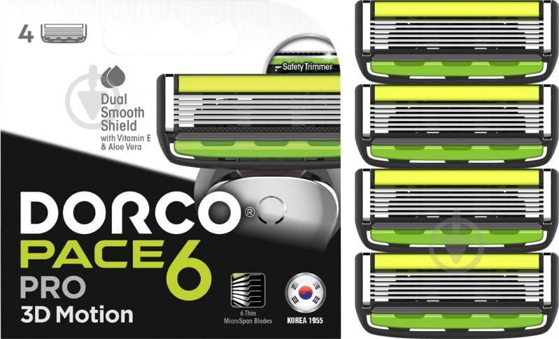 Комплект сменных кассет DORCO PACE6 4 шт. - фото 1
