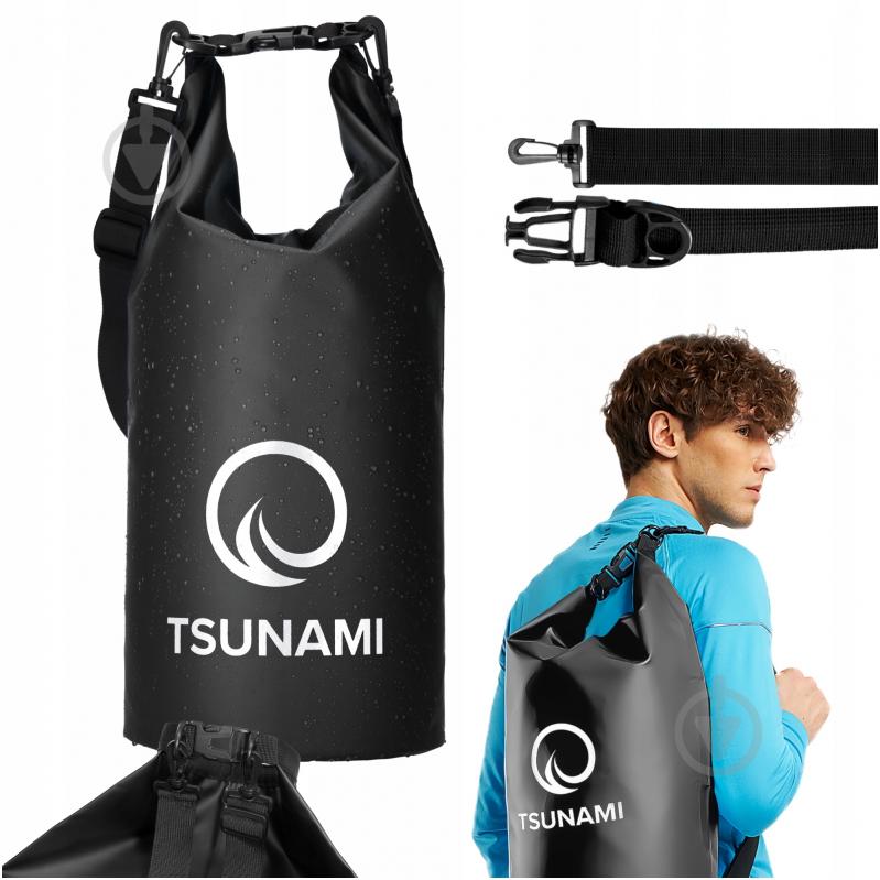 Гермомішок водозахисний TSUNAMI Dry Pack (P-5905973400039) TS013 10 л чорний - фото 2